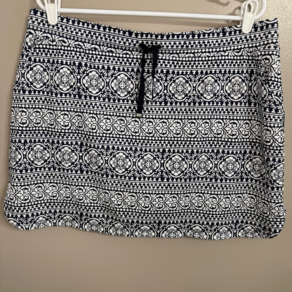 Graphic‎ Navy White Aztec Medallion Skort Stretch Pockets Resort Women's XL